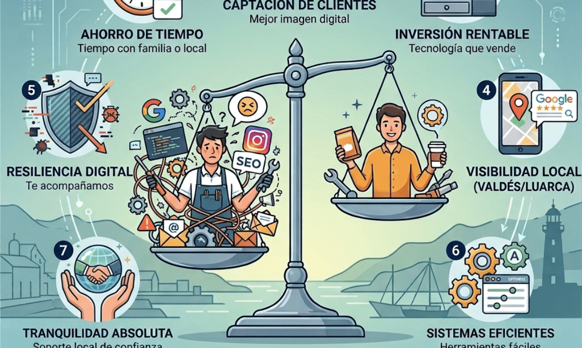 Digitaliza tu negocio en Luarca sin perder el tiempo