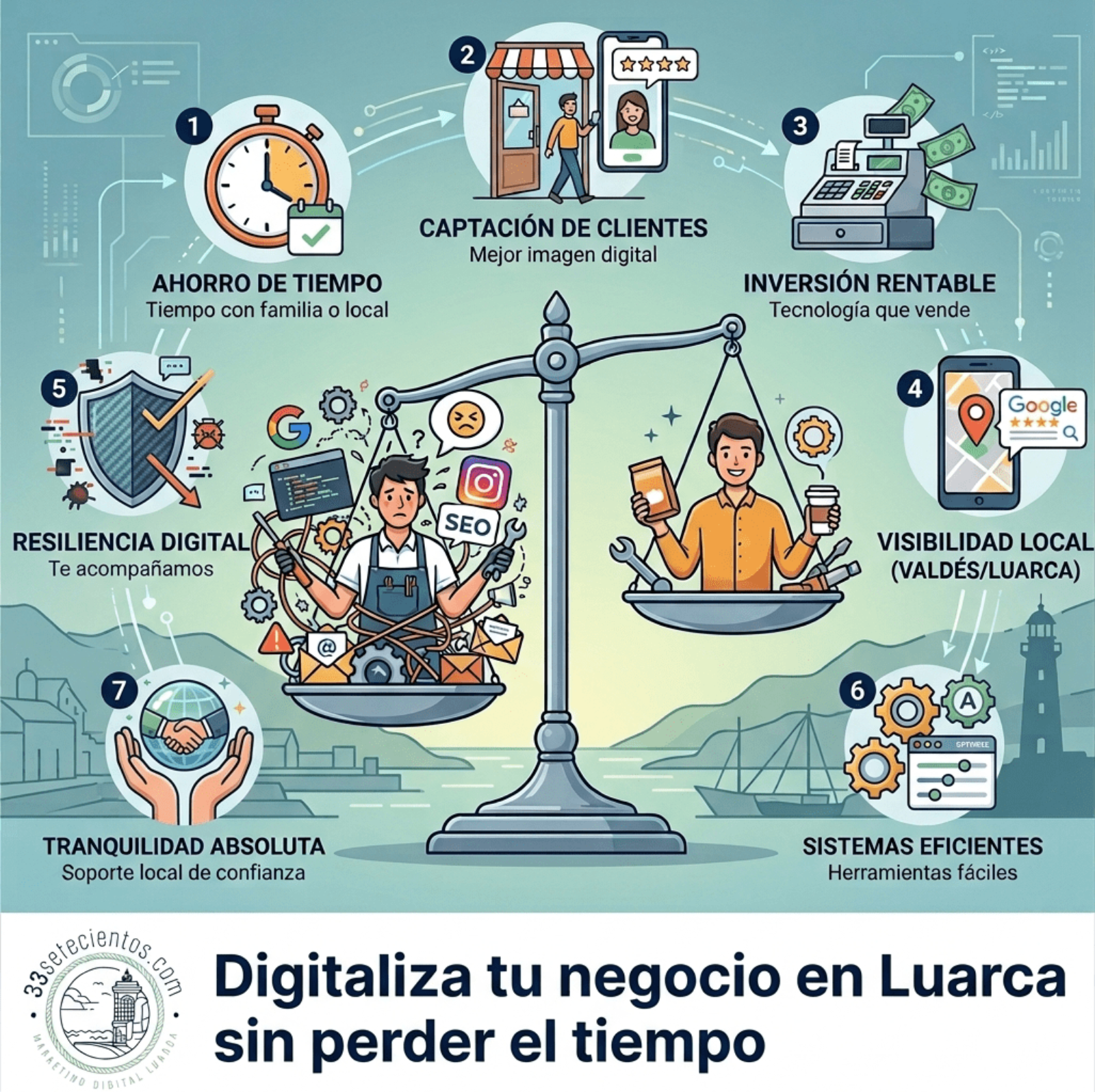 Digitaliza tu negocio en Luarca sin perder el tiempo