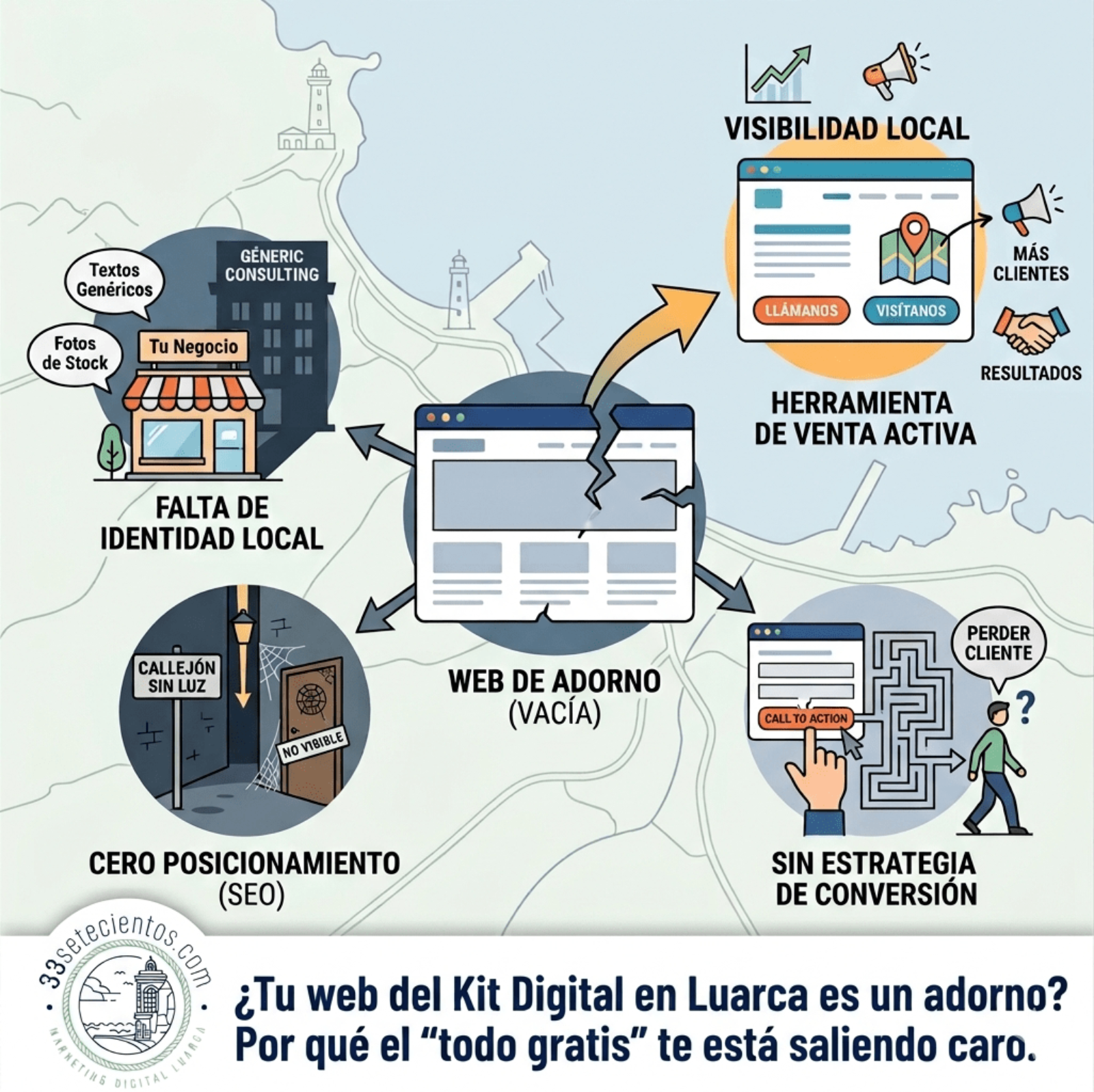 ¿Tu web del Kit Digital en Luarca es un adorno? Por qué el “todo gratis” te está saliendo caro.